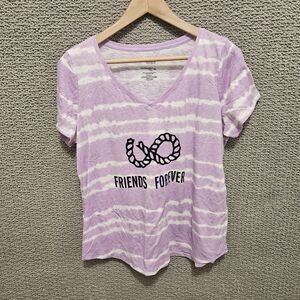 SONOMA Women's Purple Tie-dye 'Friends Forever' Graphic T Shirt Size XL